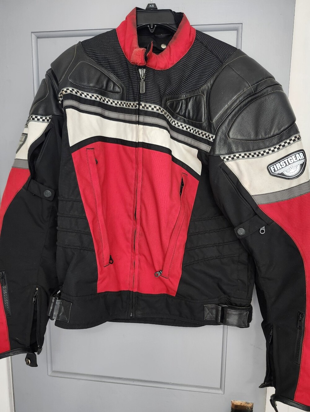 Firstgear Motorcycle Jacket Red White Black Large